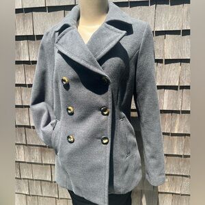 Simply Styled Gray Pea Coat Size Large